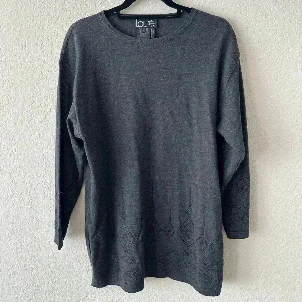 Laurel by Escada Gray Tunic Wool Sweater Women’s Size 40 ( US M or US 8 )